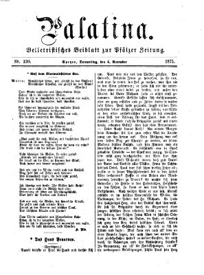 Palatina (Pfälzer Zeitung) Donnerstag 4. November 1875