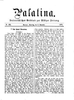 Palatina (Pfälzer Zeitung) Samstag 6. November 1875