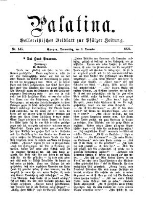 Palatina (Pfälzer Zeitung) Donnerstag 9. Dezember 1875