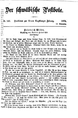 Der schwäbische Postbote (Neue Augsburger Zeitung) Dienstag 16. November 1875