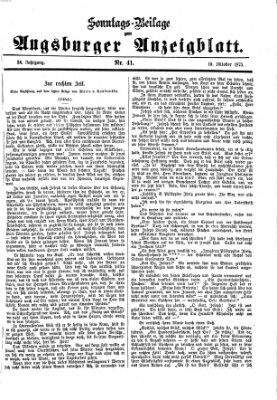 Augsburger Anzeigeblatt Sonntag 10. Oktober 1875