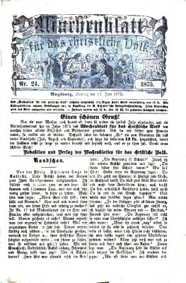 Wochenblatt für das christliche Volk Sonntag 13. Juni 1875