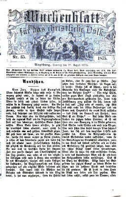Wochenblatt für das christliche Volk Sonntag 29. August 1875