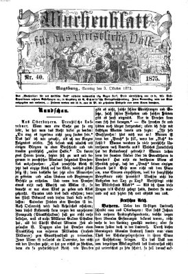 Wochenblatt für das christliche Volk Sonntag 3. Oktober 1875