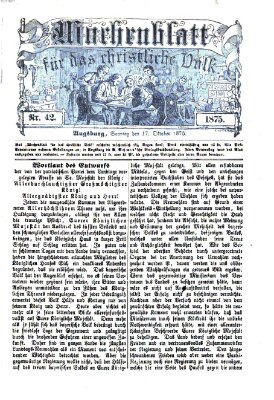Wochenblatt für das christliche Volk Sonntag 17. Oktober 1875