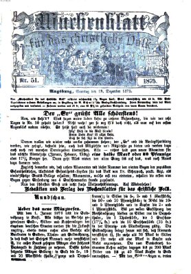 Wochenblatt für das christliche Volk Sonntag 19. Dezember 1875