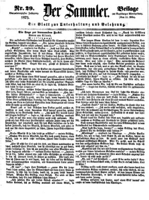 Der Sammler (Augsburger Abendzeitung) Donnerstag 11. März 1875