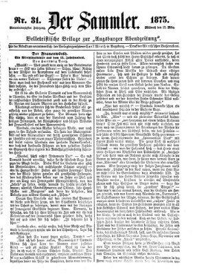 Der Sammler (Augsburger Abendzeitung) Mittwoch 17. März 1875