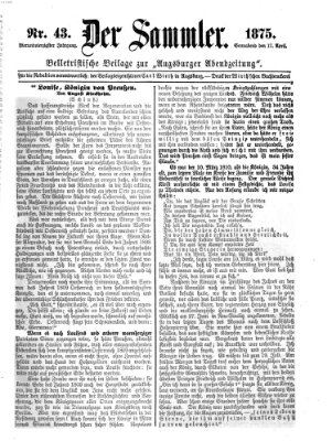 Der Sammler (Augsburger Abendzeitung) Samstag 17. April 1875