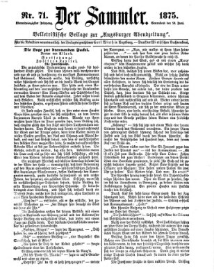 Der Sammler (Augsburger Abendzeitung) Samstag 26. Juni 1875