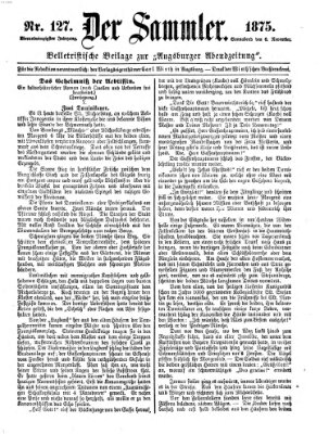 Der Sammler (Augsburger Abendzeitung) Samstag 6. November 1875