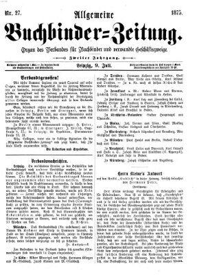 Allgemeine Buchbinderzeitung Freitag 9. Juli 1875