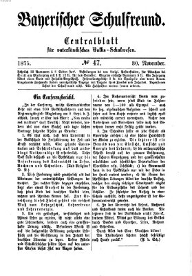 Bayerischer Schulfreund Dienstag 30. November 1875
