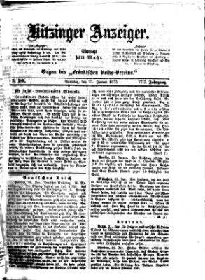 Kitzinger Anzeiger Samstag 23. Januar 1875