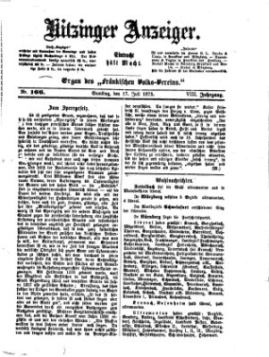 Kitzinger Anzeiger Samstag 17. Juli 1875