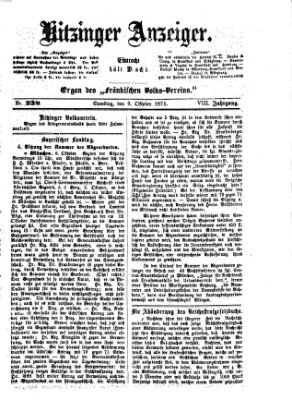Kitzinger Anzeiger Samstag 9. Oktober 1875