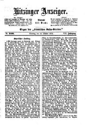 Kitzinger Anzeiger Dienstag 12. Oktober 1875