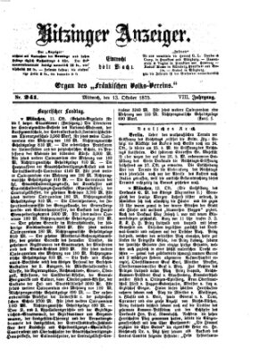 Kitzinger Anzeiger Mittwoch 13. Oktober 1875