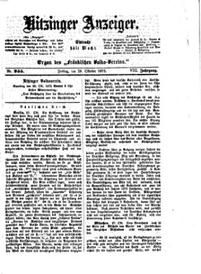 Kitzinger Anzeiger Freitag 29. Oktober 1875