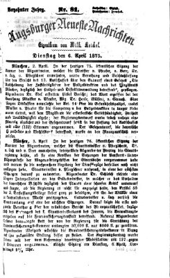 Augsburger neueste Nachrichten Dienstag 6. April 1875