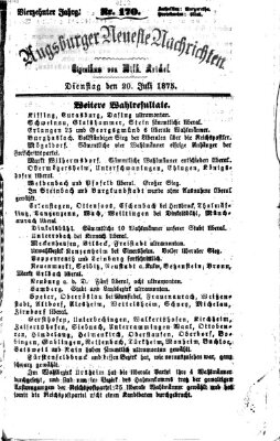 Augsburger neueste Nachrichten Dienstag 20. Juli 1875