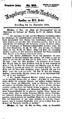 Augsburger neueste Nachrichten Dienstag 14. September 1875