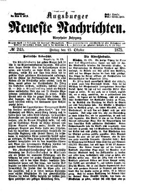 Augsburger neueste Nachrichten Freitag 15. Oktober 1875