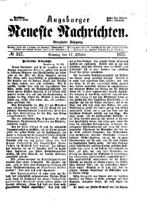 Augsburger neueste Nachrichten Sonntag 17. Oktober 1875