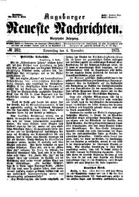Augsburger neueste Nachrichten Donnerstag 4. November 1875