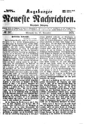 Augsburger neueste Nachrichten Mittwoch 10. November 1875