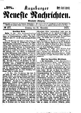 Augsburger neueste Nachrichten Sonntag 21. November 1875