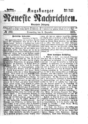 Augsburger neueste Nachrichten Donnerstag 9. Dezember 1875