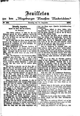 Augsburger neueste Nachrichten Sonntag 19. Dezember 1875