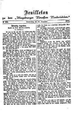 Augsburger neueste Nachrichten Donnerstag 23. Dezember 1875