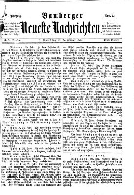 Bamberger neueste Nachrichten Samstag 27. Februar 1875