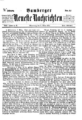 Bamberger neueste Nachrichten Montag 8. März 1875