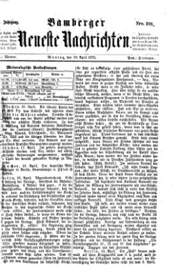 Bamberger neueste Nachrichten Montag 19. April 1875