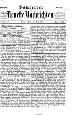 Bamberger neueste Nachrichten Mittwoch 28. April 1875