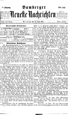 Bamberger neueste Nachrichten Mittwoch 16. Juni 1875