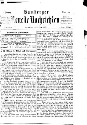 Bamberger neueste Nachrichten Mittwoch 23. Juni 1875