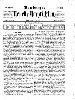 Bamberger neueste Nachrichten Samstag 3. Juli 1875