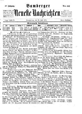 Bamberger neueste Nachrichten Sonntag 25. Juli 1875
