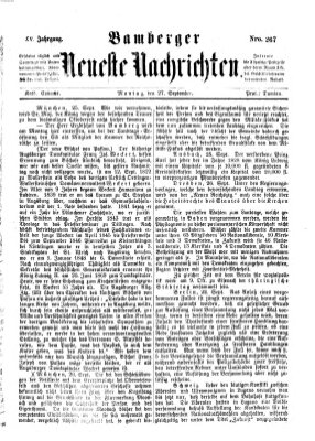 Bamberger neueste Nachrichten Montag 27. September 1875