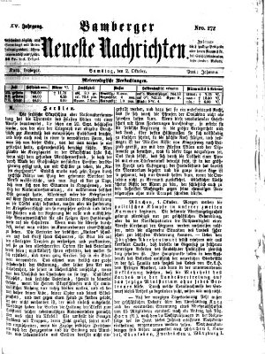 Bamberger neueste Nachrichten Samstag 2. Oktober 1875