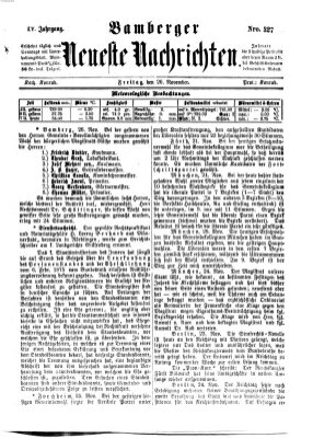 Bamberger neueste Nachrichten Freitag 26. November 1875