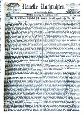 Neueste Nachrichten aus dem Gebiete der Politik (Münchner neueste Nachrichten) Samstag 6. Februar 1875
