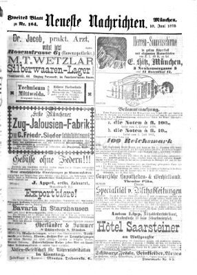 Neueste Nachrichten aus dem Gebiete der Politik (Münchner neueste Nachrichten) Sonntag 13. Juni 1875