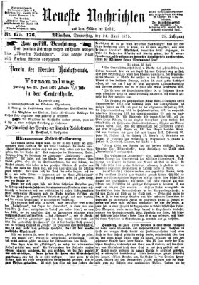 Neueste Nachrichten aus dem Gebiete der Politik (Münchner neueste Nachrichten) Donnerstag 24. Juni 1875