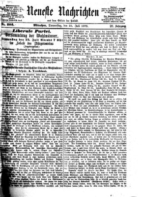 Neueste Nachrichten aus dem Gebiete der Politik (Münchner neueste Nachrichten) Donnerstag 22. Juli 1875