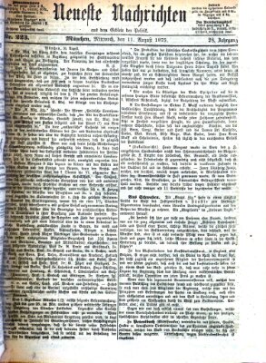 Neueste Nachrichten aus dem Gebiete der Politik (Münchner neueste Nachrichten) Mittwoch 11. August 1875